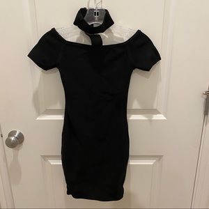 Marciano Black Bodycon Dress with Neck Strap